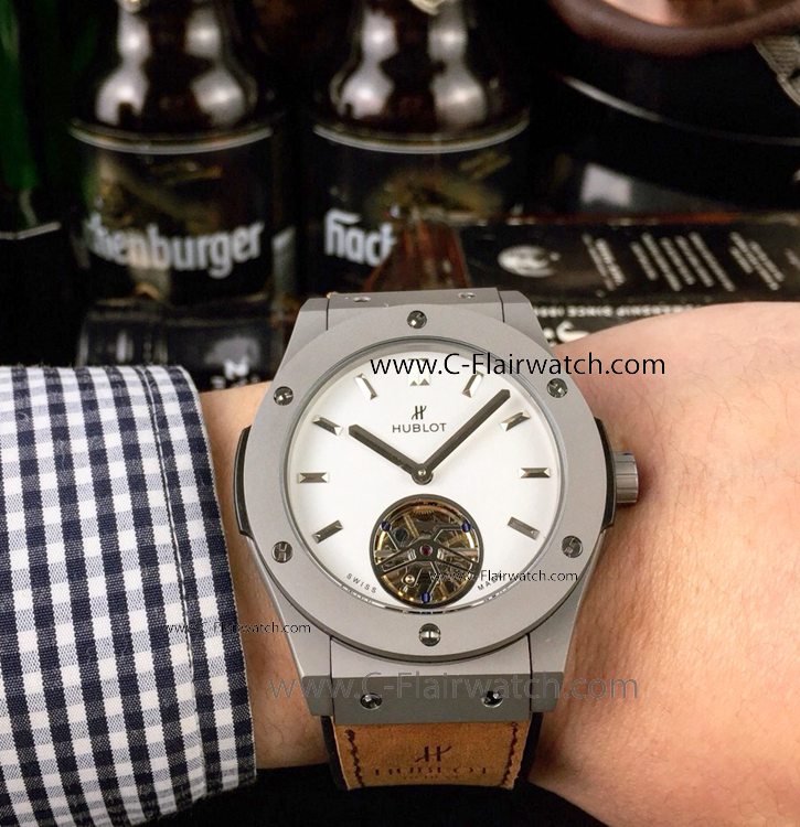 New Copy Hublot Classic Fusion Tourbillon Men Watch Silver Case